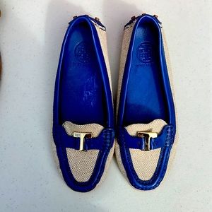 New Tory Burch driving loafers! Beautiful blue and off white colors!